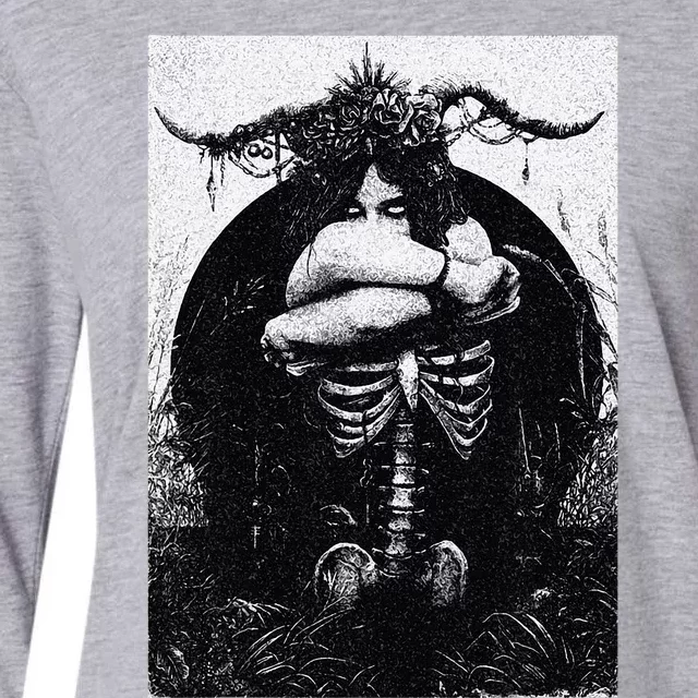 Occult Gothic Black Metal Dark Aesthetic Goth Womens Cotton Relaxed Long Sleeve T-Shirt