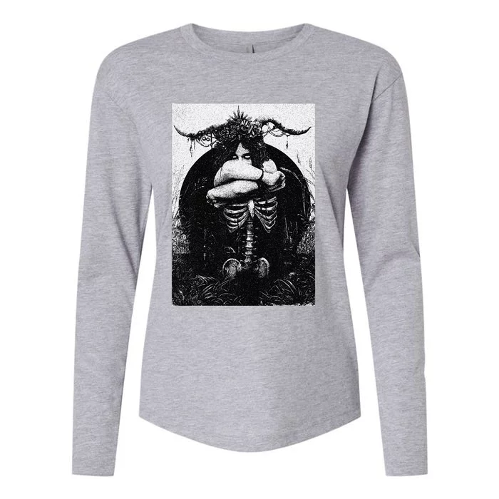 Occult Gothic Black Metal Dark Aesthetic Goth Womens Cotton Relaxed Long Sleeve T-Shirt