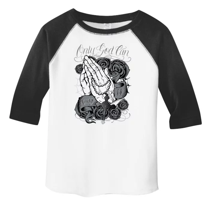 Only God Can Judge Me Chicano Low Rider Graphic Art Toddler Fine Jersey T-Shirt