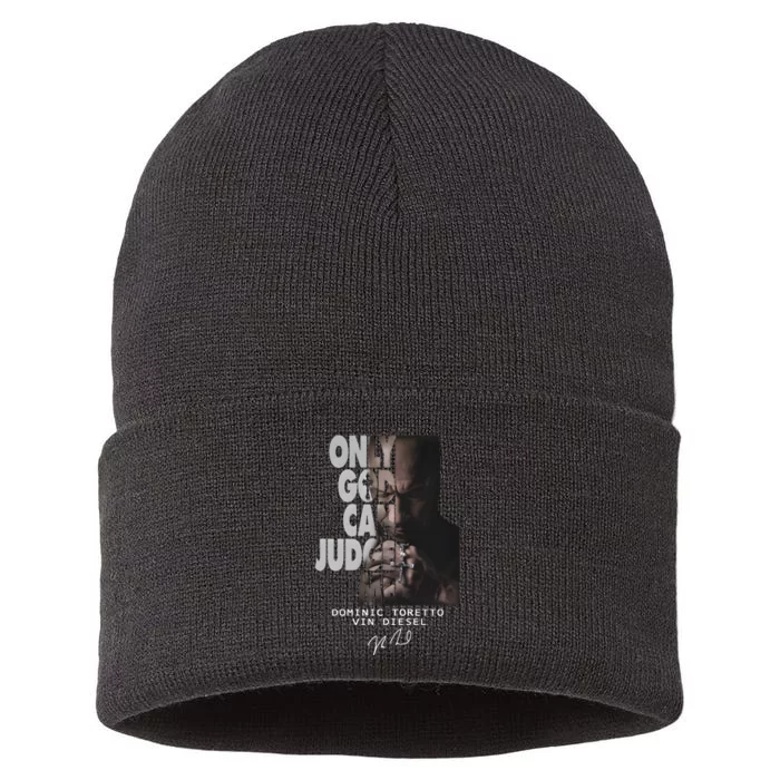 Only God Can Judge Me Dominic Toretto Vin Diesel Sustainable Knit Beanie