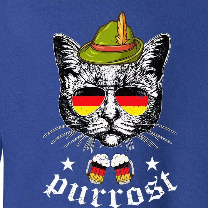 Oktoberfest German Cat Funny Purrost Women Cat Pun Toddler Sweatshirt