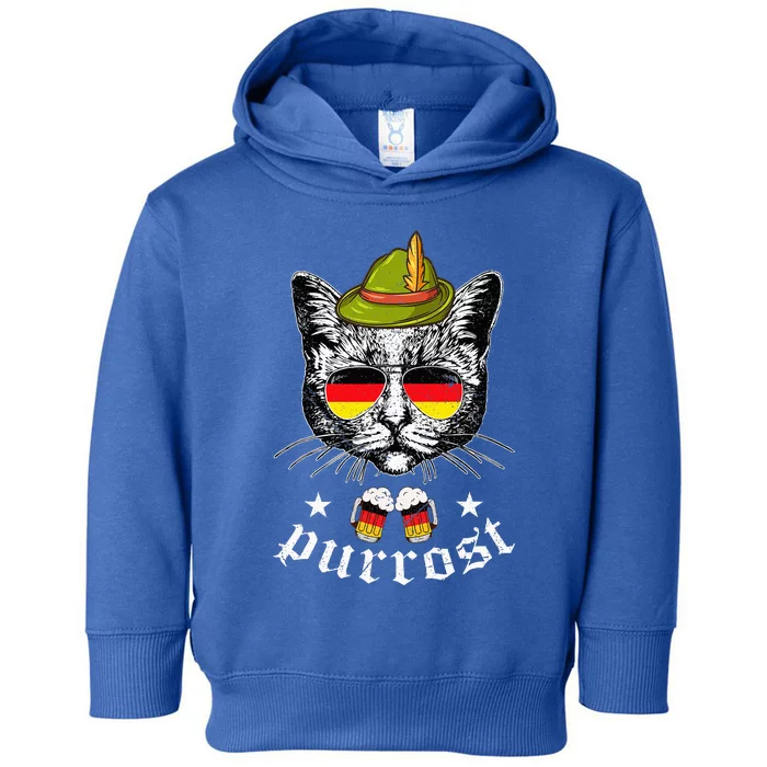 Oktoberfest German Cat Funny Purrost Women Cat Pun Toddler Hoodie