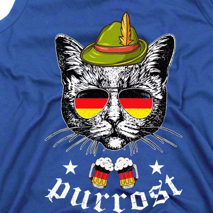 Oktoberfest German Cat Funny Purrost Women Cat Pun Tank Top