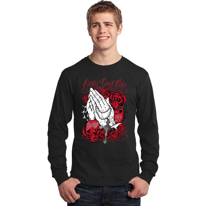 Only God Can Judge Me Red Tall Long Sleeve T-Shirt