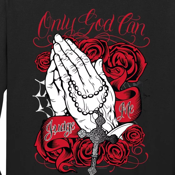 Only God Can Judge Me Red Tall Long Sleeve T-Shirt