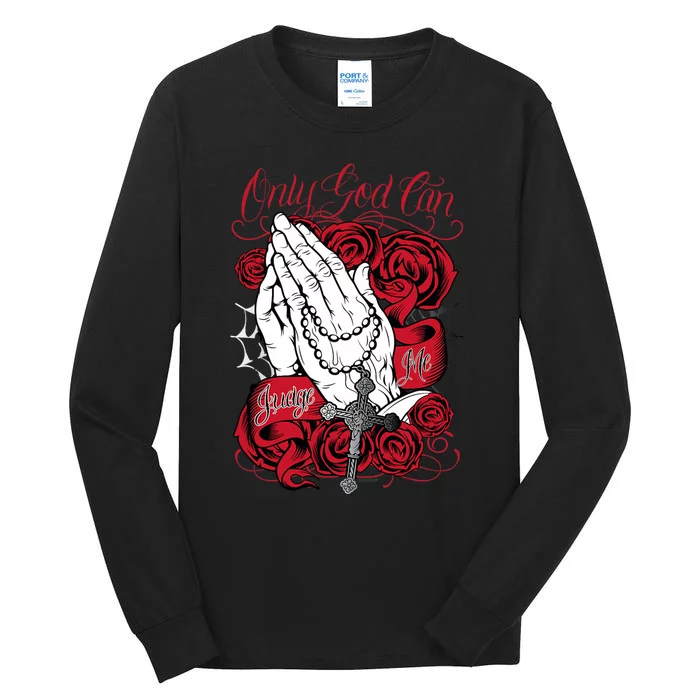 Only God Can Judge Me Red Tall Long Sleeve T-Shirt