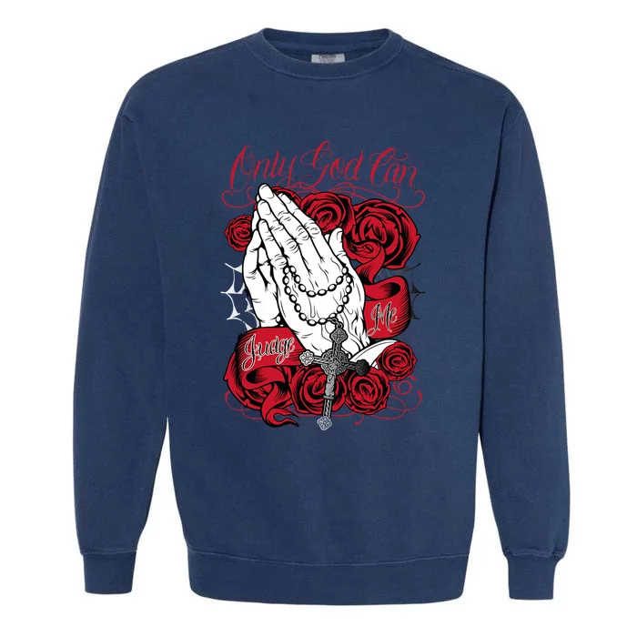 Only God Can Judge Me Red Garment-Dyed Sweatshirt