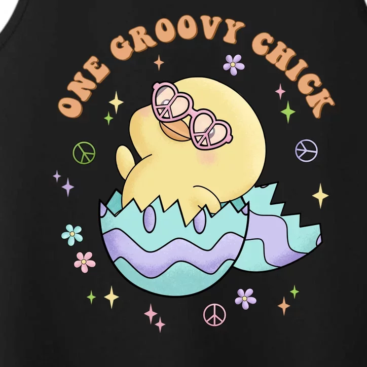 One Groovy Chick Funny Cute Baby Chicken Performance Tank