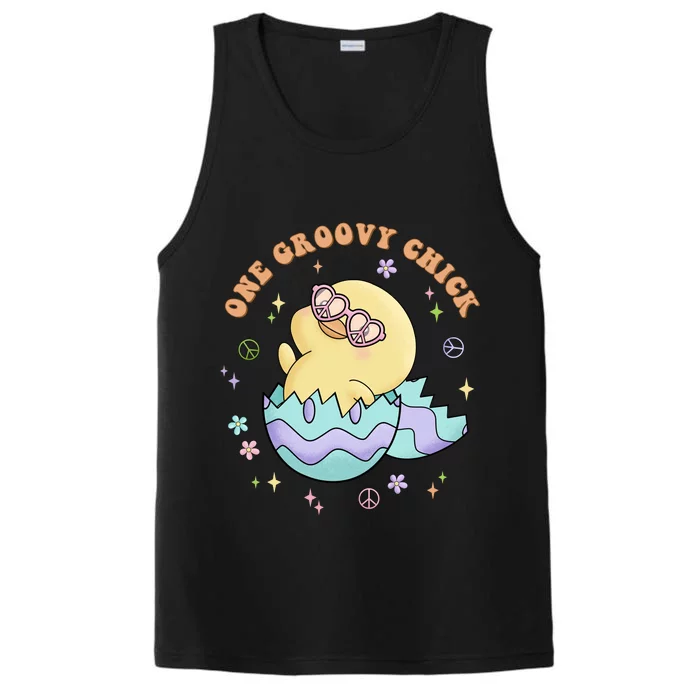 One Groovy Chick Funny Cute Baby Chicken Performance Tank