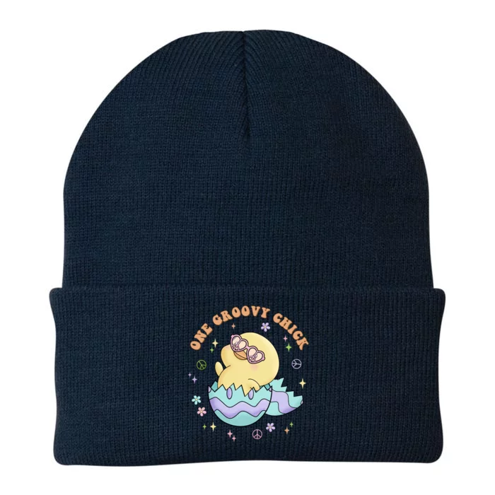 One Groovy Chick Funny Cute Baby Chicken Knit Cap Winter Beanie