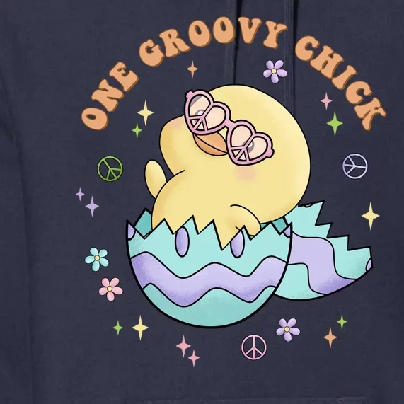 One Groovy Chick Funny Cute Baby Chicken Premium Hoodie