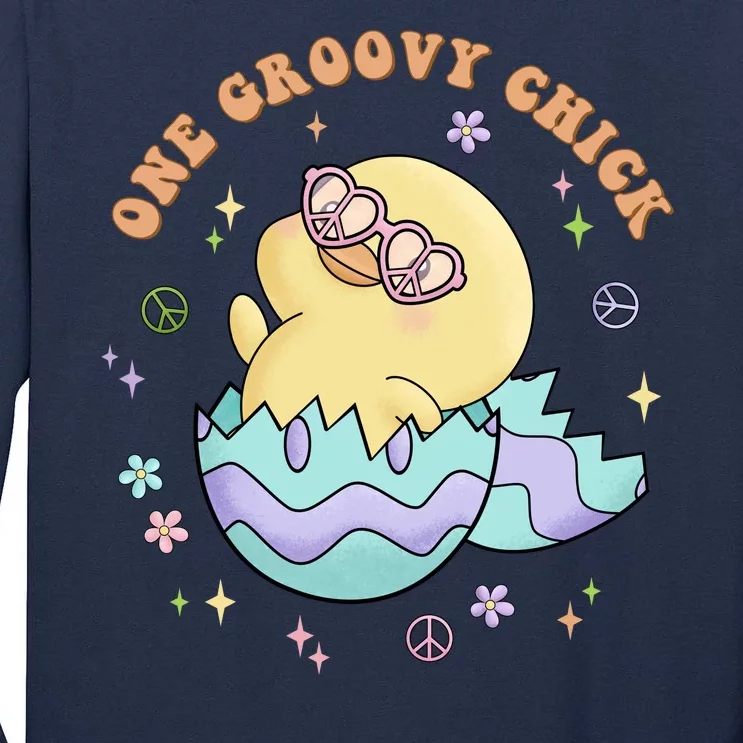 One Groovy Chick Funny Cute Baby Chicken Tall Long Sleeve T-Shirt