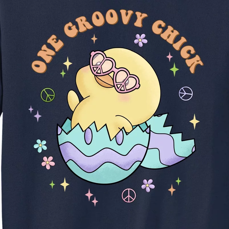 One Groovy Chick Funny Cute Baby Chicken Tall Sweatshirt