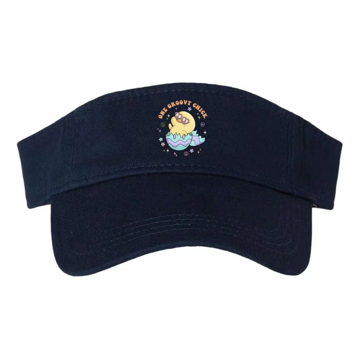 One Groovy Chick Funny Cute Baby Chicken Valucap Bio-Washed Visor