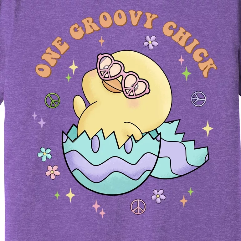 One Groovy Chick Funny Cute Baby Chicken Premium T-Shirt