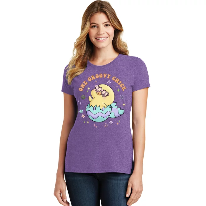 One Groovy Chick Funny Cute Baby Chicken Women's T-Shirt