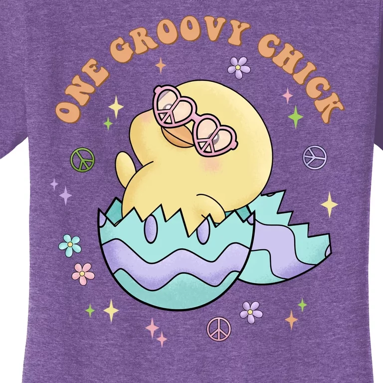 One Groovy Chick Funny Cute Baby Chicken Women's T-Shirt