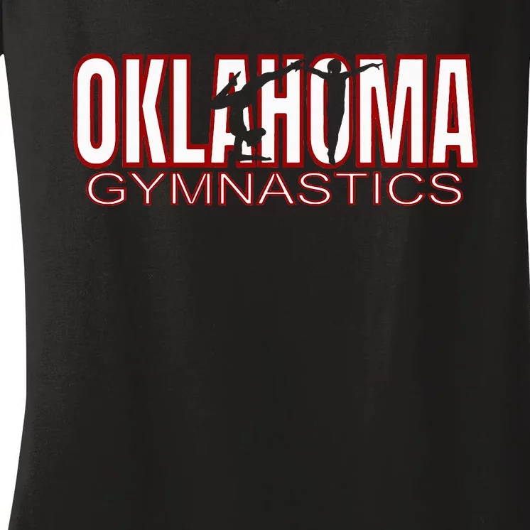 Oklahoma Gymnastics Competition Gymnast Tumbling Girl Gift Women's V-Neck T-Shirt