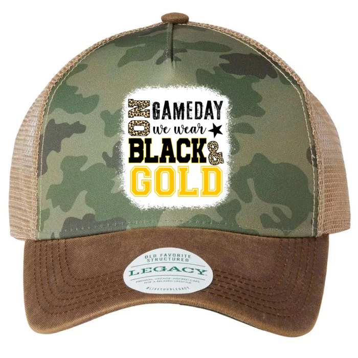 On Game Day Football We Wear Gold And Black Leopard Print Legacy Tie Dye Trucker Hat