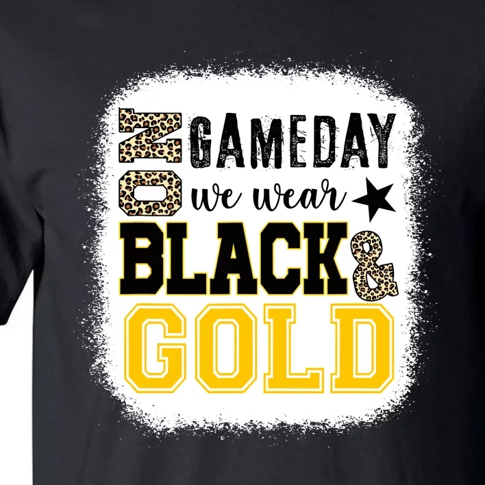 On Game Day Football We Wear Gold And Black Leopard Print Tall T-Shirt