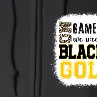 On Game Day Football We Wear Gold And Black Leopard Print Full Zip Hoodie