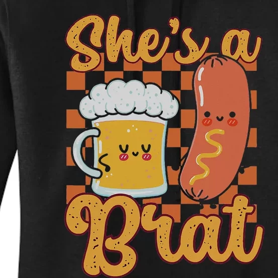 Oktoberfest German Drinking SheS A Brat Couple Matching Women's Pullover Hoodie