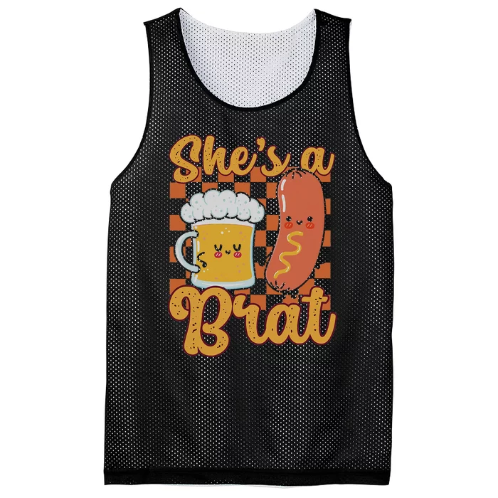 Oktoberfest German Drinking SheS A Brat Couple Matching Mesh Reversible Basketball Jersey Tank