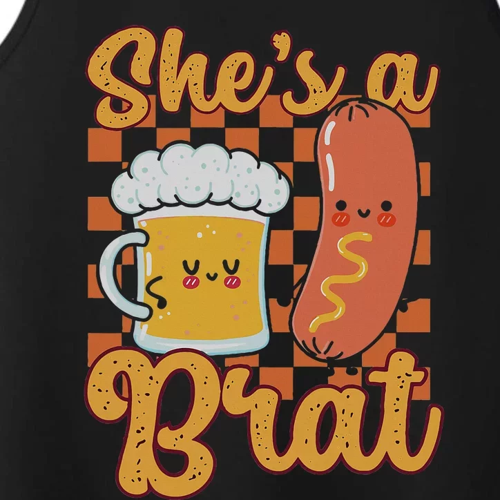 Oktoberfest German Drinking SheS A Brat Couple Matching Performance Tank