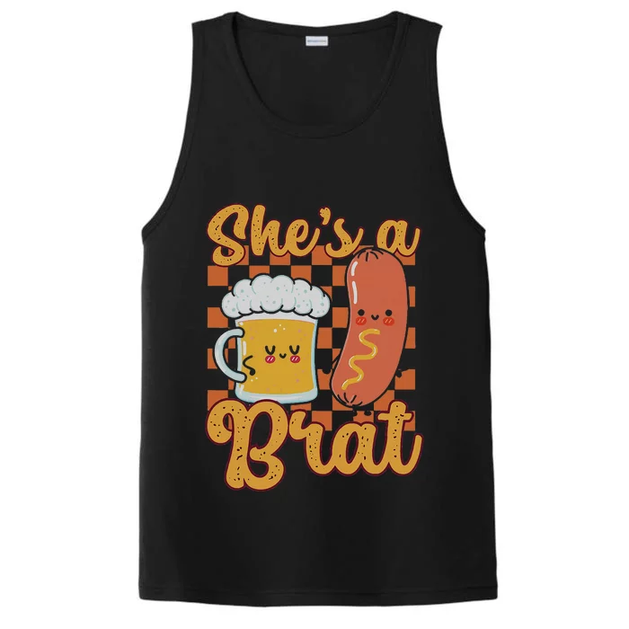 Oktoberfest German Drinking SheS A Brat Couple Matching Performance Tank