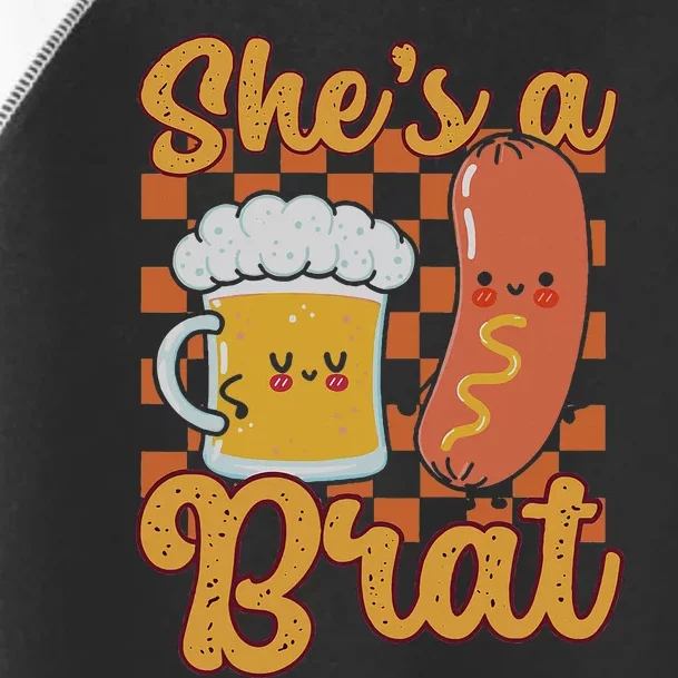 Oktoberfest German Drinking SheS A Brat Couple Matching Toddler Fine Jersey T-Shirt