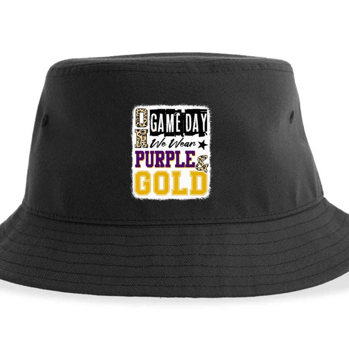 On Game Day Football We Wear Purple And Gold School Spirit Sustainable Bucket Hat