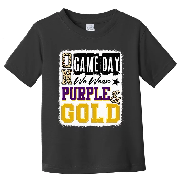 On Game Day Football We Wear Purple And Gold School Spirit Toddler T-Shirt