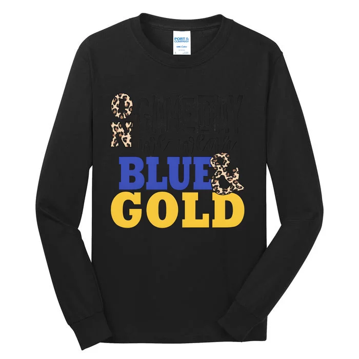 On Game Day We Wear Blue & Gold Tall Long Sleeve T-Shirt