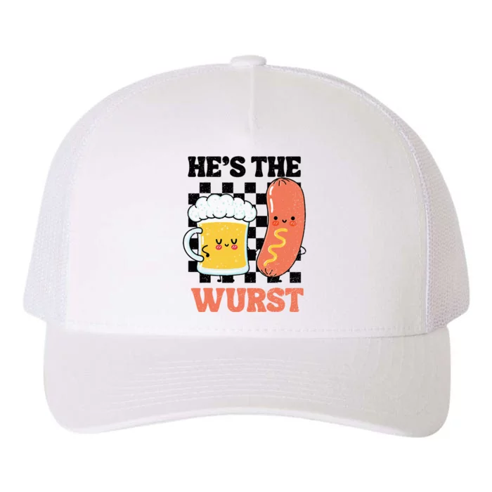 Oktoberfest German Drinking HeS The Wurst Couple Matching Yupoong Adult 5-Panel Trucker Hat