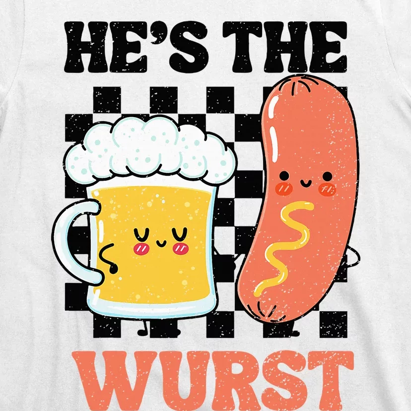 Oktoberfest German Drinking HeS The Wurst Couple Matching T-Shirt