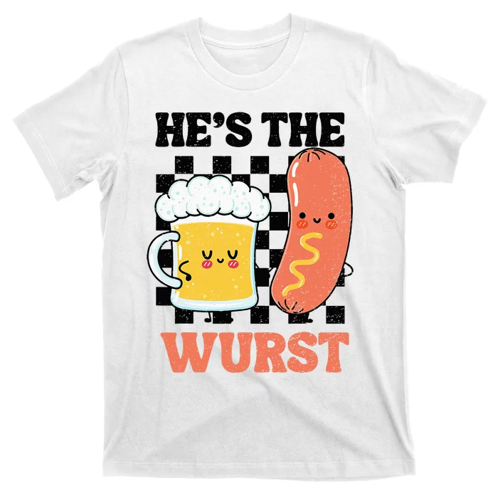 Oktoberfest German Drinking HeS The Wurst Couple Matching T-Shirt