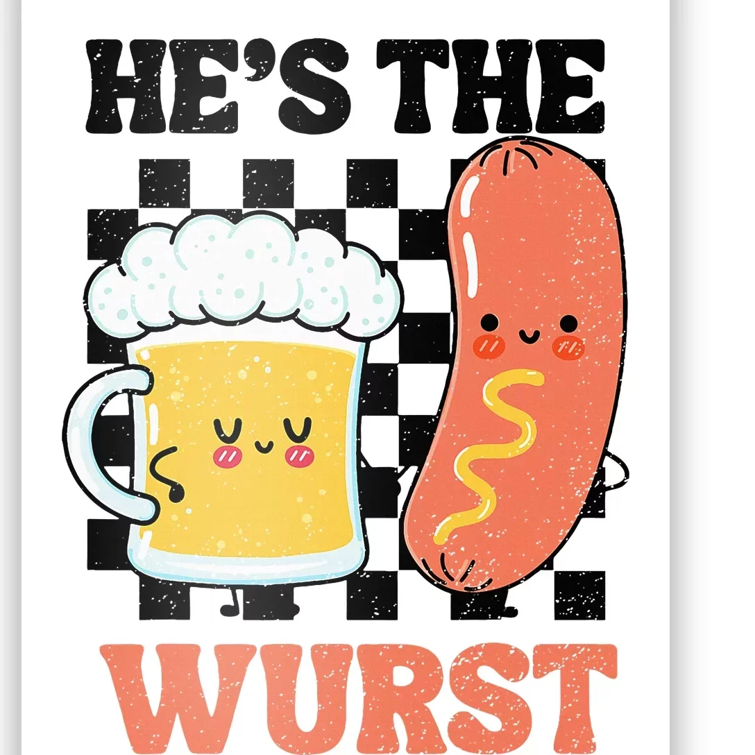 Oktoberfest German Drinking HeS The Wurst Couple Matching Poster