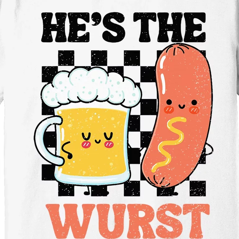 Oktoberfest German Drinking HeS The Wurst Couple Matching Premium T-Shirt