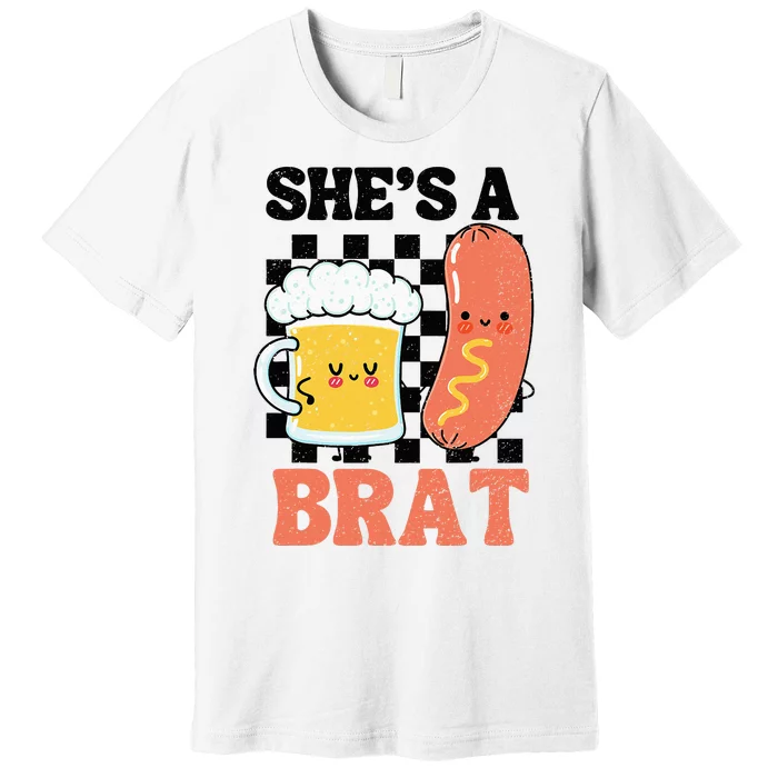 Oktoberfest German Drinking SheS A Brat Couple Matching Premium T-Shirt