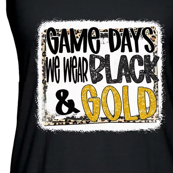 On Game Day Football We Wear Black And Gold School Spirit Ladies Essential Flowy Tank