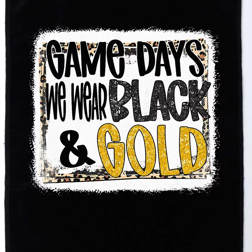 On Game Day Football We Wear Black And Gold School Spirit Platinum Collection Golf Towel