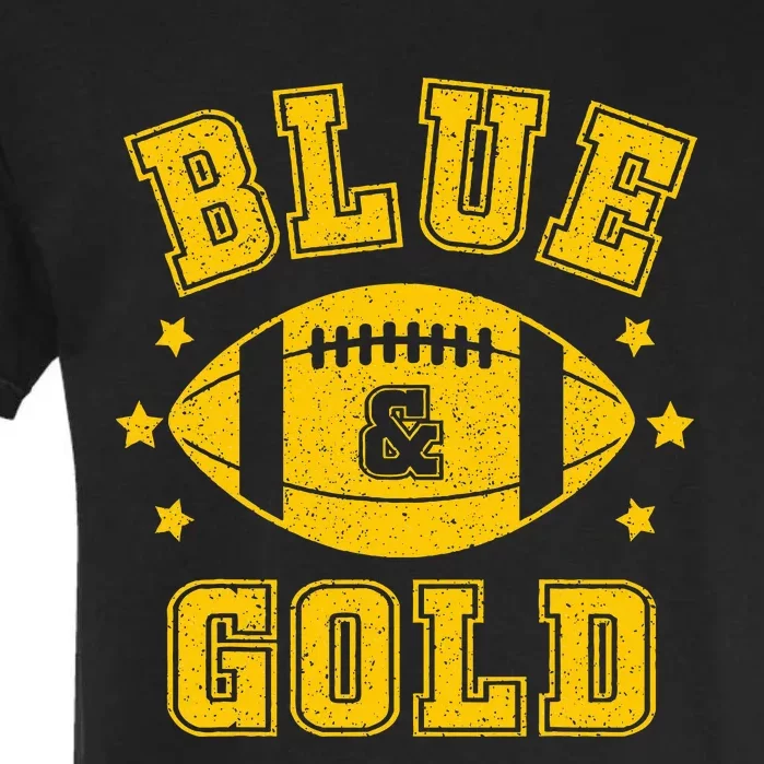 On Game Day Football We Wear Blue And Gold School Spirit Garment-Dyed Heavyweight T-Shirt