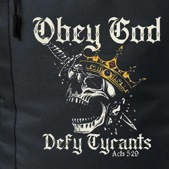 Obey God Defy Tyrants Skull Daily Commute Backpack