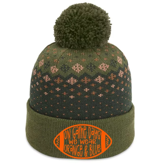 On Game Days We Wear Orange & Blue The Baniff Cuffed Pom Beanie