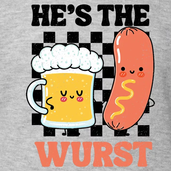 Oktoberfest German Drinking HeS The Wurst Couple Matching Toddler Sweatshirt