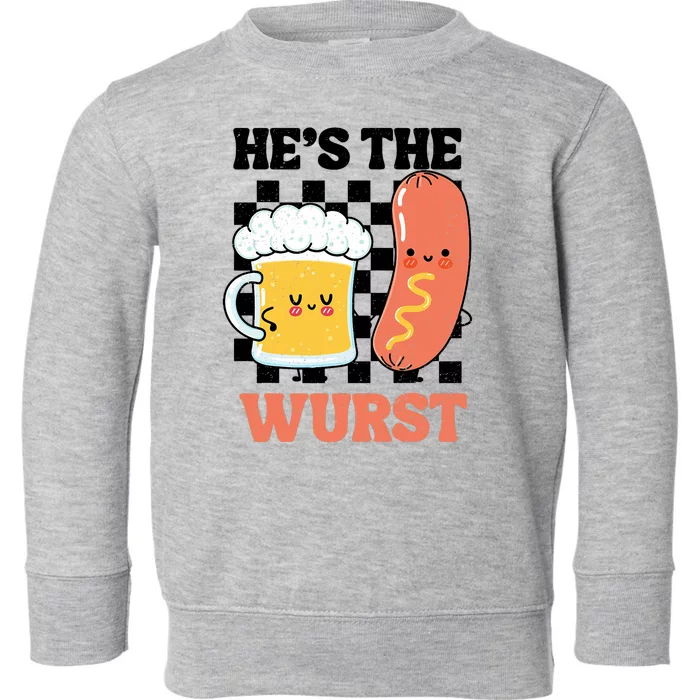 Oktoberfest German Drinking HeS The Wurst Couple Matching Toddler Sweatshirt