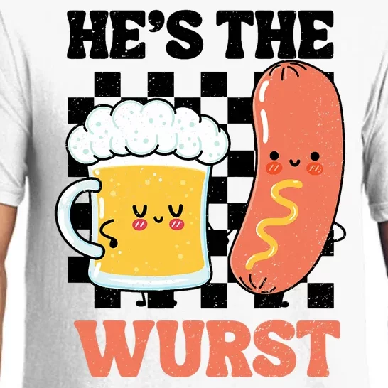 Oktoberfest German Drinking HeS The Wurst Couple Matching Pajama Set