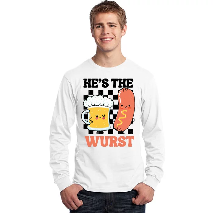 Oktoberfest German Drinking HeS The Wurst Couple Matching Tall Long Sleeve T-Shirt