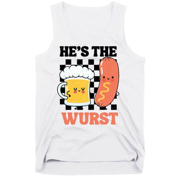 Oktoberfest German Drinking HeS The Wurst Couple Matching Tank Top