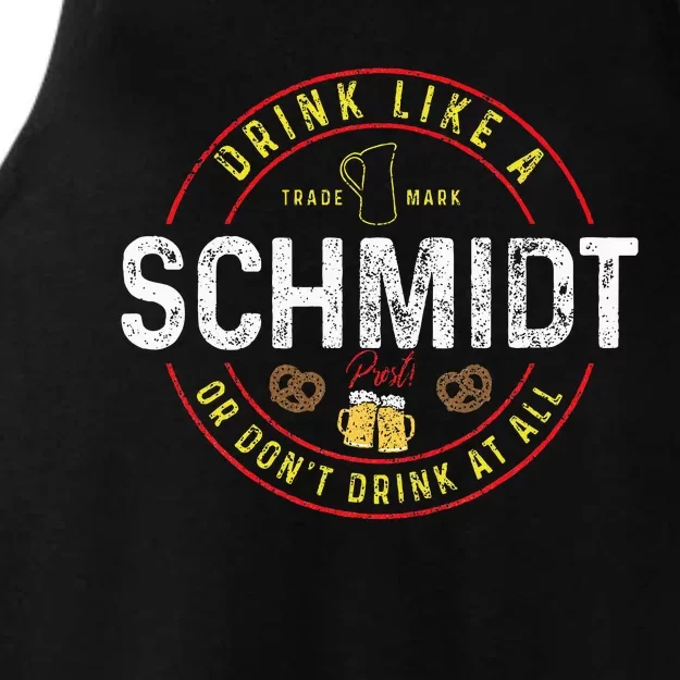 Oktoberfest Germany Drink Like A Schmidt Funny German Beer Ladies Tri-Blend Wicking Tank